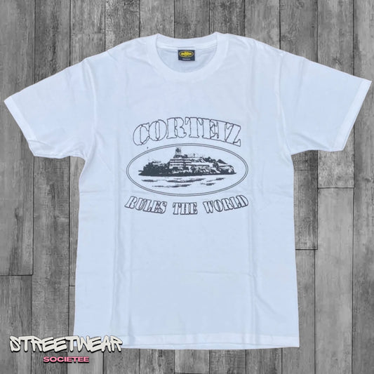 Corteiz T-Shirt "Alcatraz" White/Black